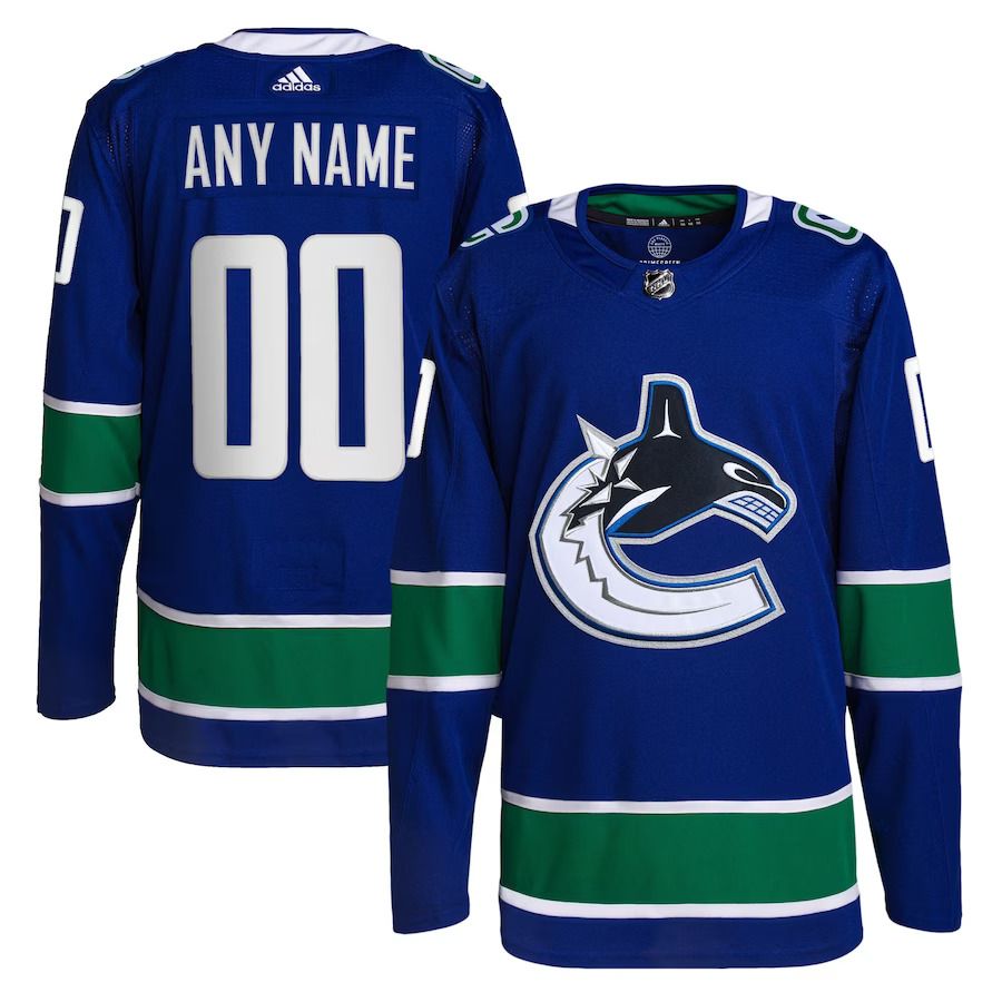 Men Vancouver Canucks adidas Royal Home Primegreen Authentic Pro Custom NHL Jersey->vancouver canucks->NHL Jersey